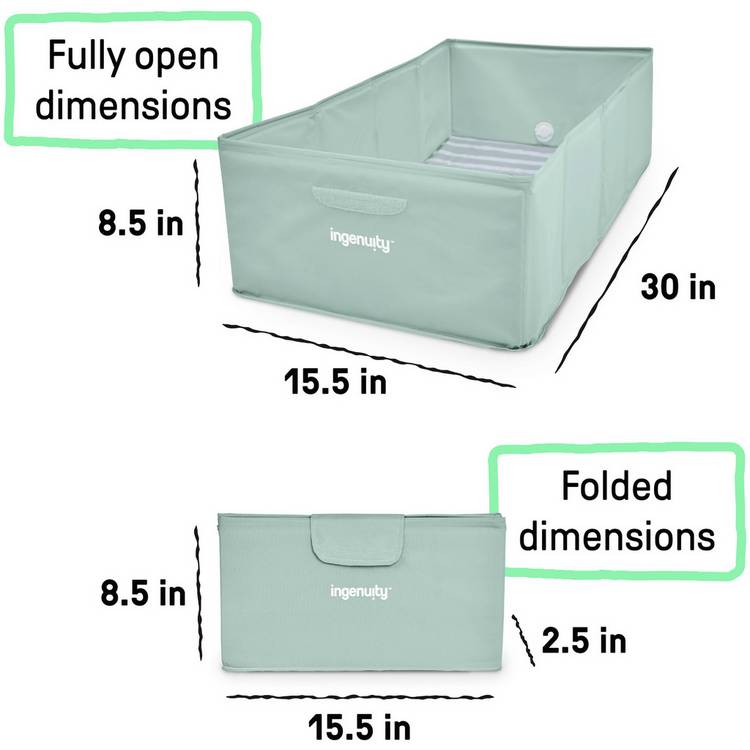 Ingenuity Tuck Away Folding Bath Tub for children 1 to 5 years, imported from the UK