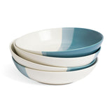 Habitat dipped stoneware pasta bowls 4 piece blue two-tone 21.7cm (British brand)