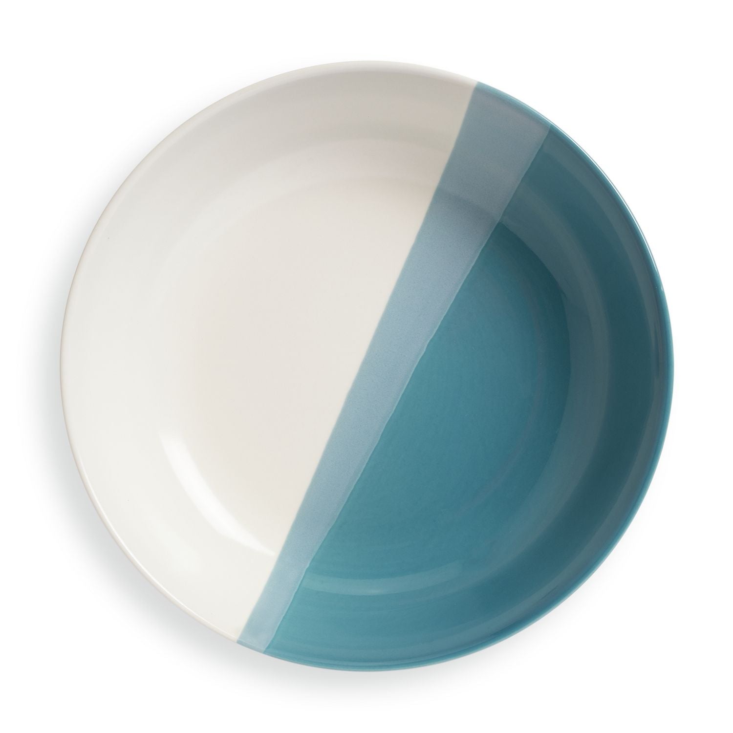 Habitat dipped stoneware pasta bowls 4 piece blue two-tone 21.7cm (British brand)