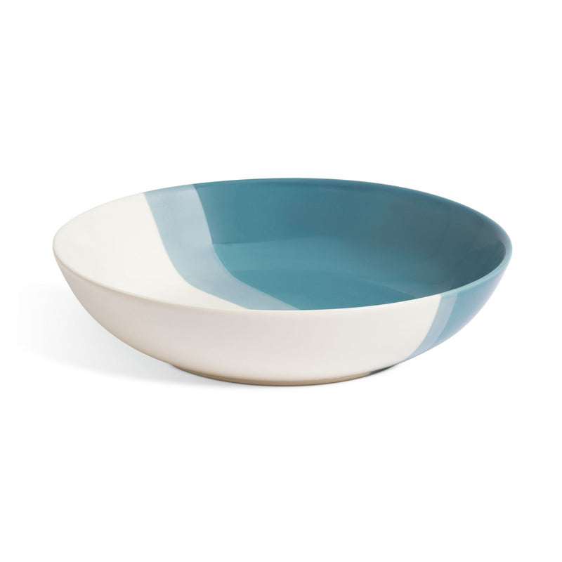 Habitat dipped stoneware pasta bowls 4 piece blue two-tone 21.7cm (British brand)
