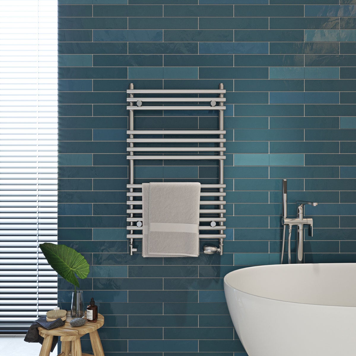 Ultraheat Windsor chrome steel towel radiator 798x500mm (British brand)