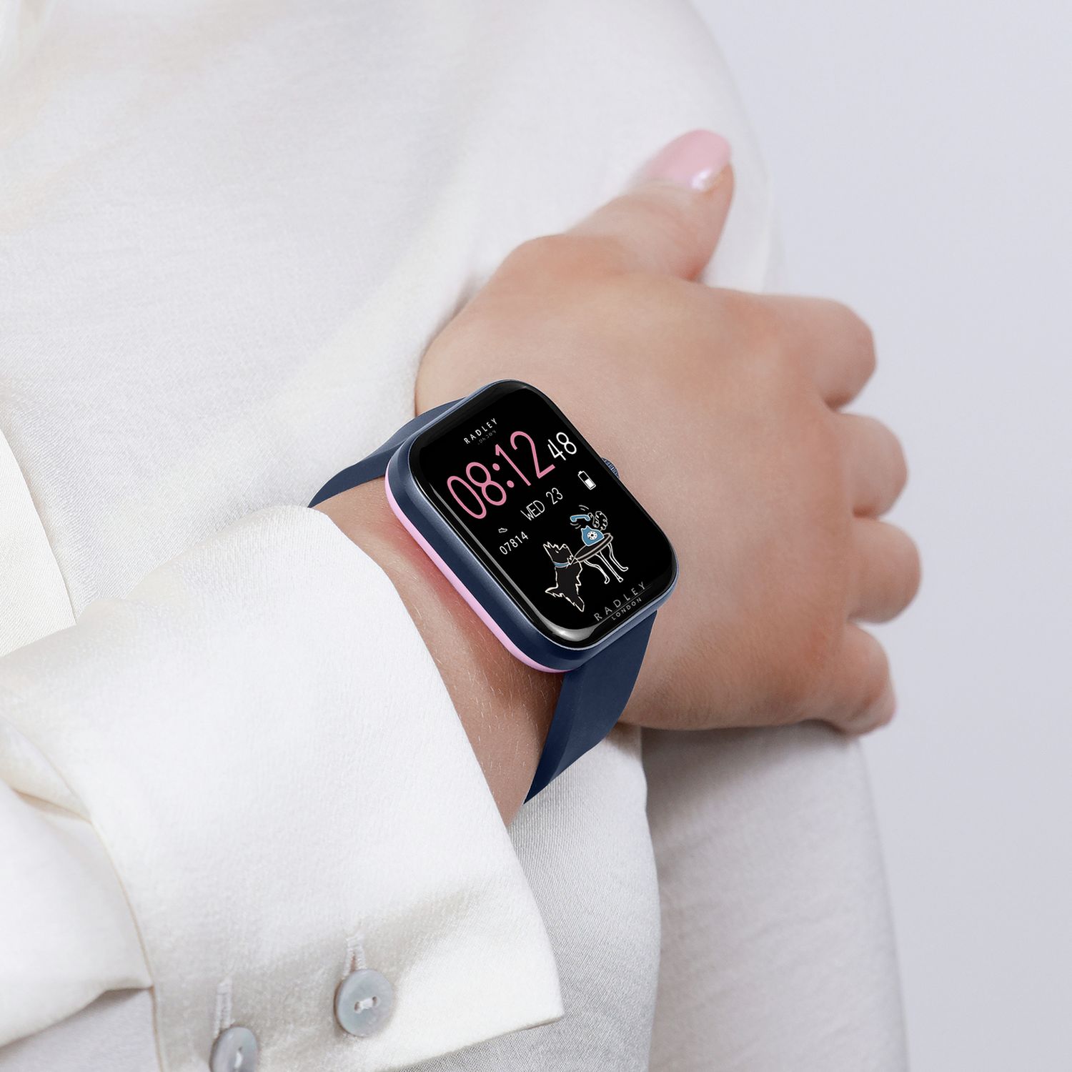 Radley Series 32 smart watch with navy silicone strap - British product