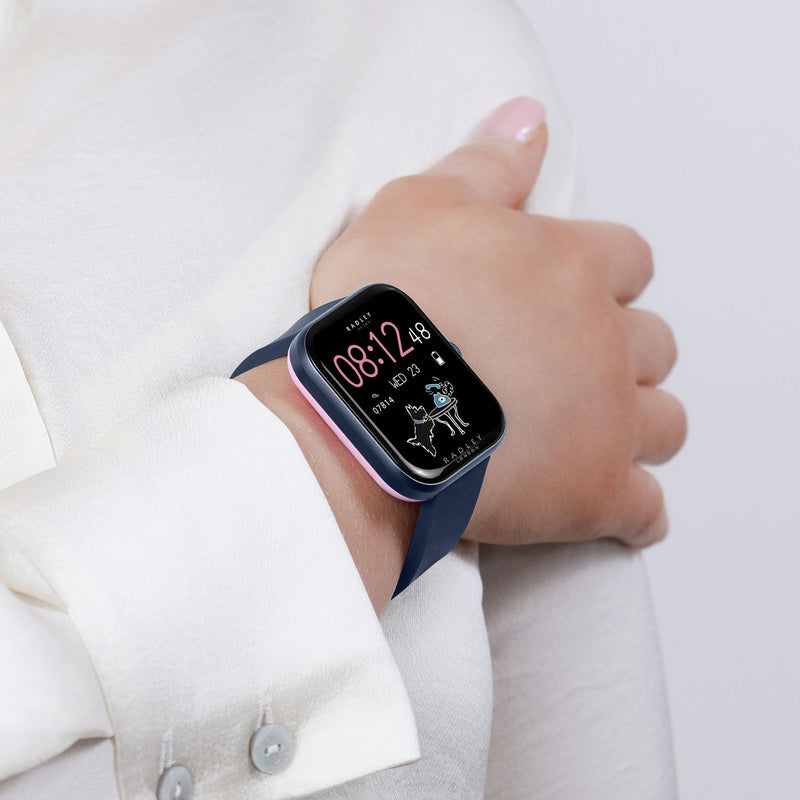 Radley Series 32 smart watch with navy silicone strap - British product