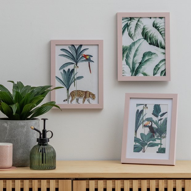 Habitat pink wooden picture frames set of 3, UK version