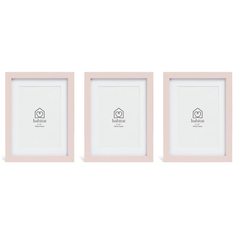 Habitat pink wooden picture frames set of 3, UK version