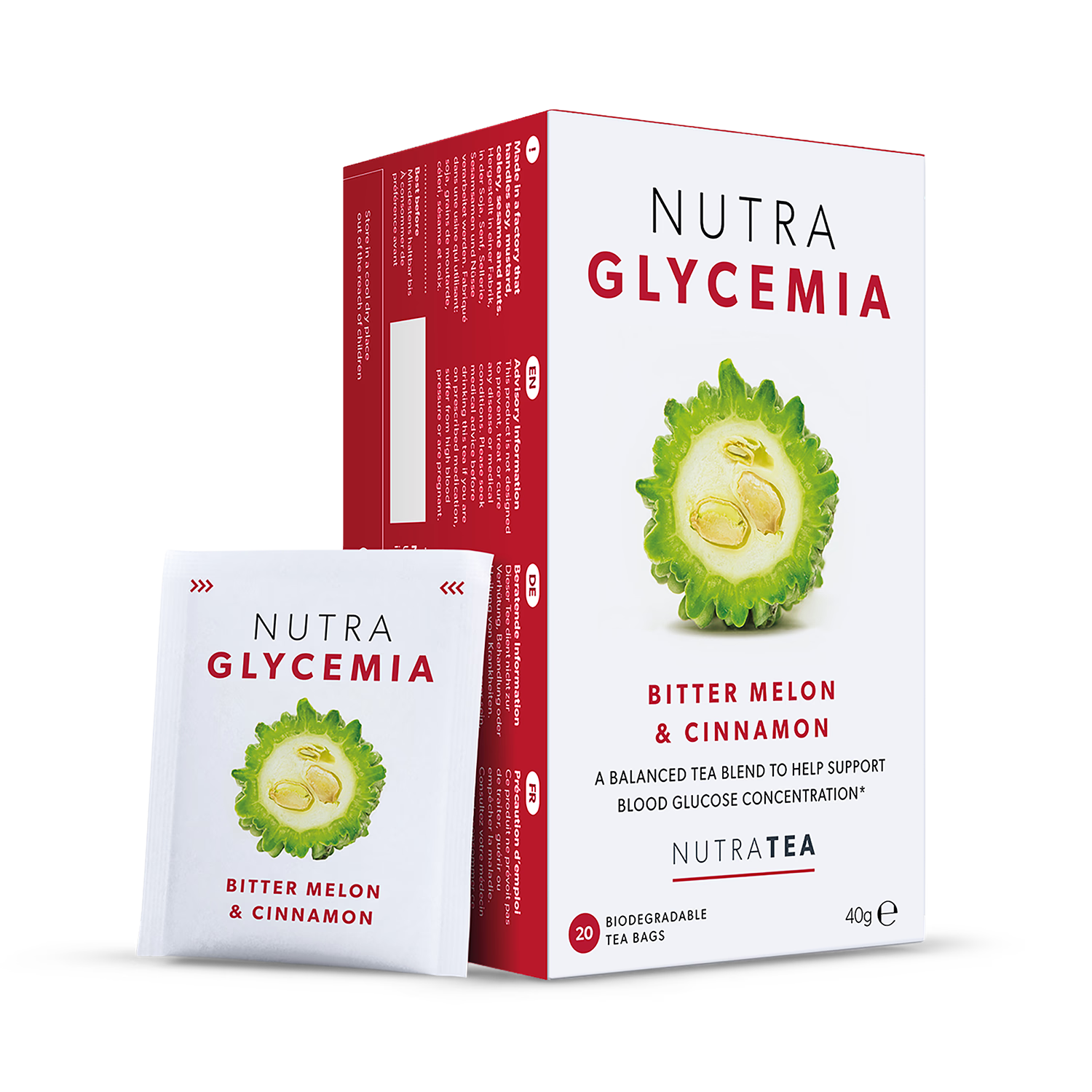 NutraGlycemia herbal tea for blood glucose balance 20 tea bags (British brand)