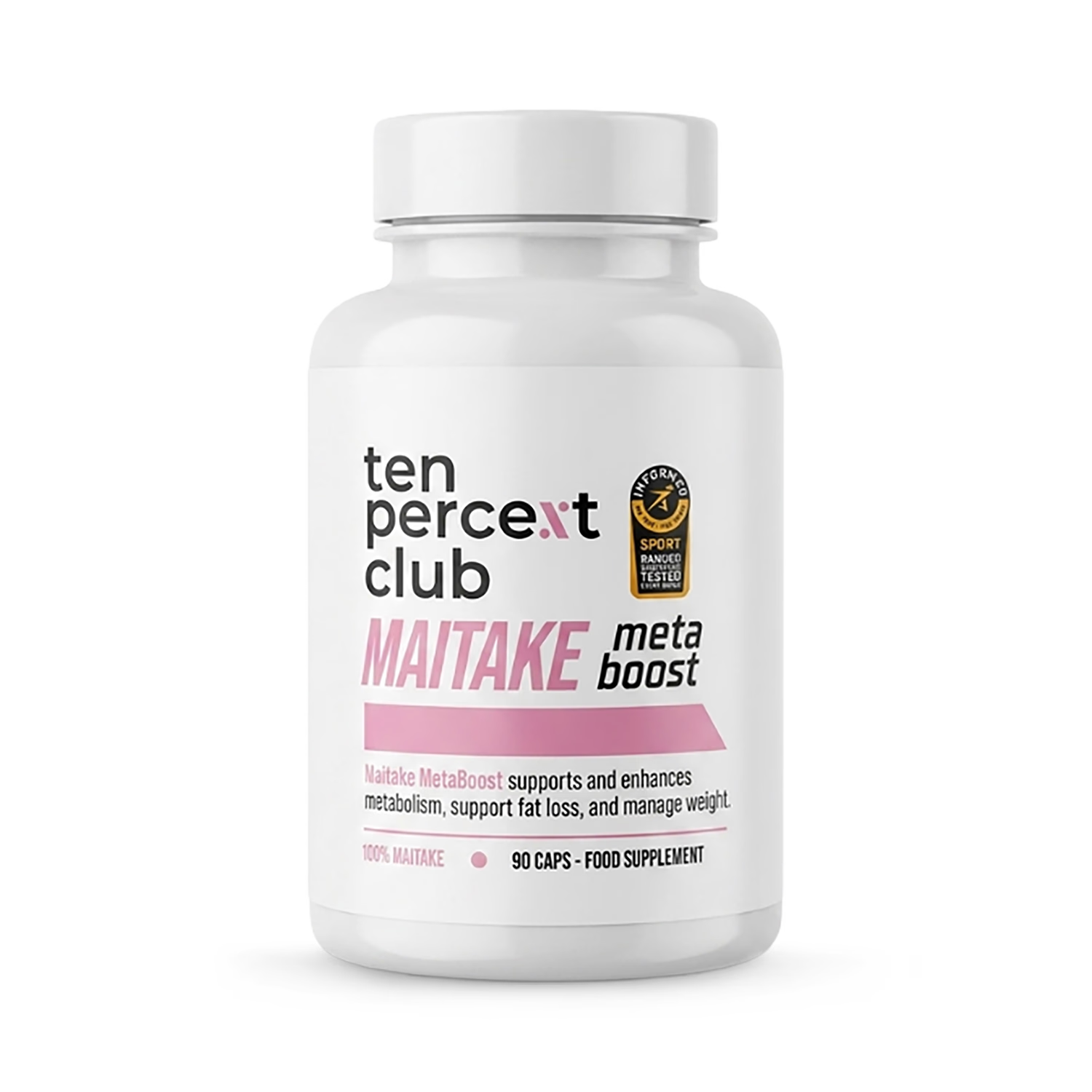 The Ten Percent Club Maitake Metaboost 90 capsules, imported from the UK