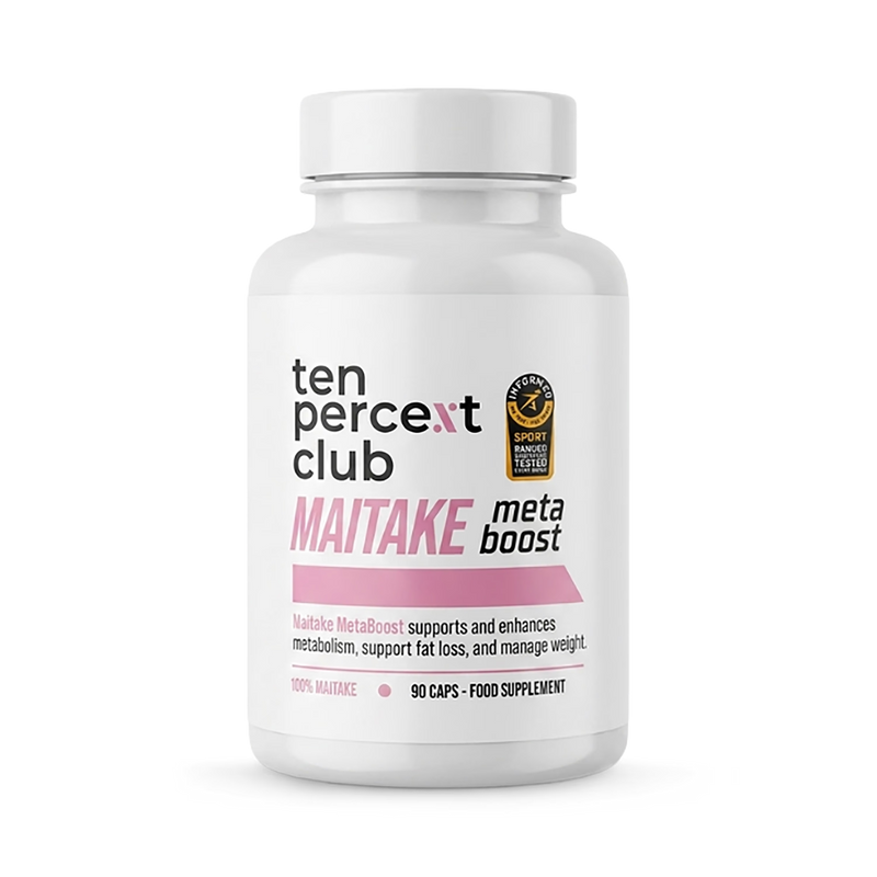 The Ten Percent Club Maitake Metaboost 90 capsules, imported from the UK