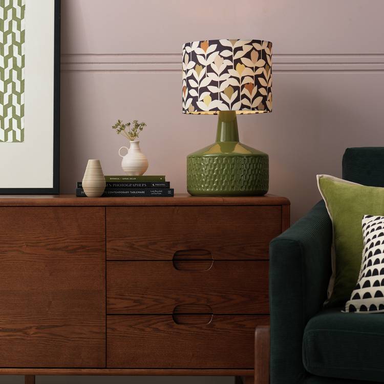 Habitat ceramic table lamp green 44cm - British product