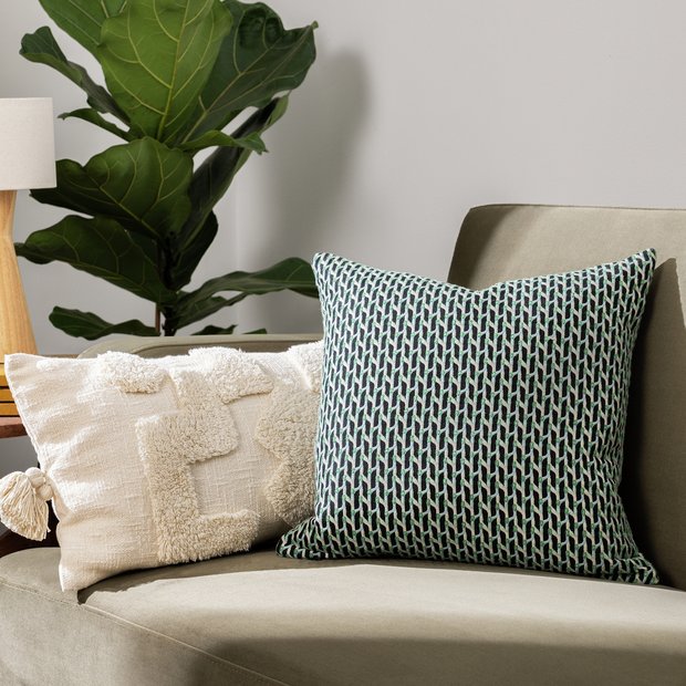 Habitat geometric jacquard cushion cover 43x43cm - British product