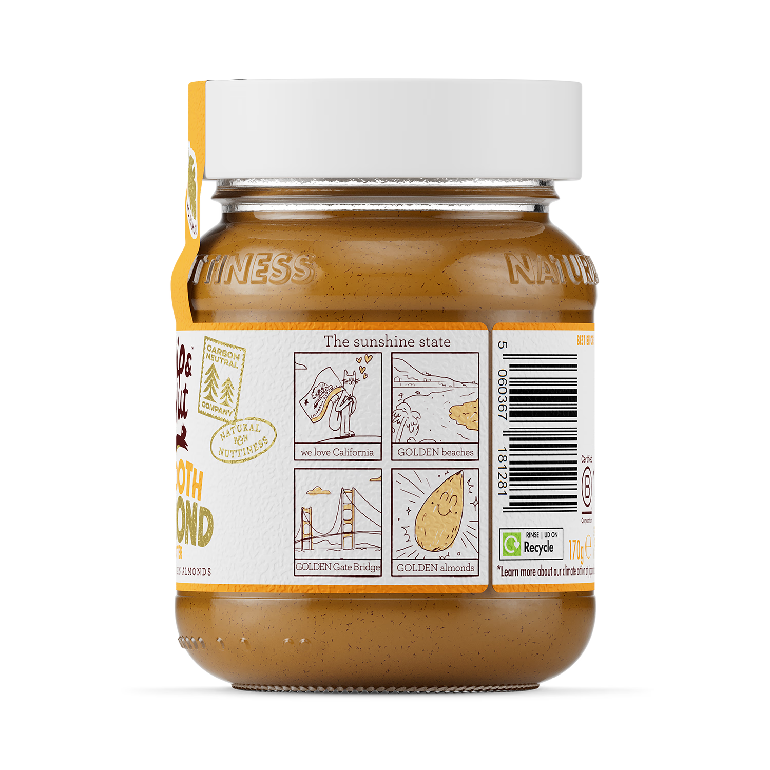 Beurre d'amande lisse Pip & Nut 170g (marque britannique)