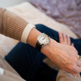 Lifemax ladies talking atomic watch leather strap (British brand)