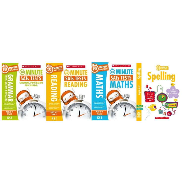 Scholastic SATs test pack KS1 and KS2 4 books (British brand)