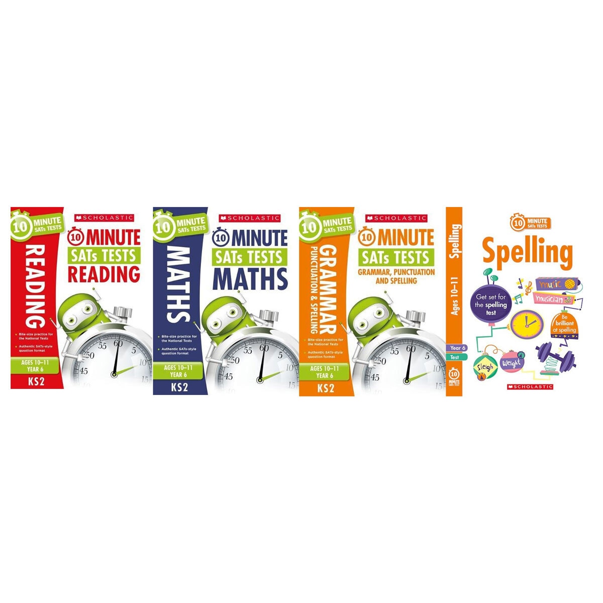 Scholastic SATs test pack KS1 and KS2 4 books (British brand)