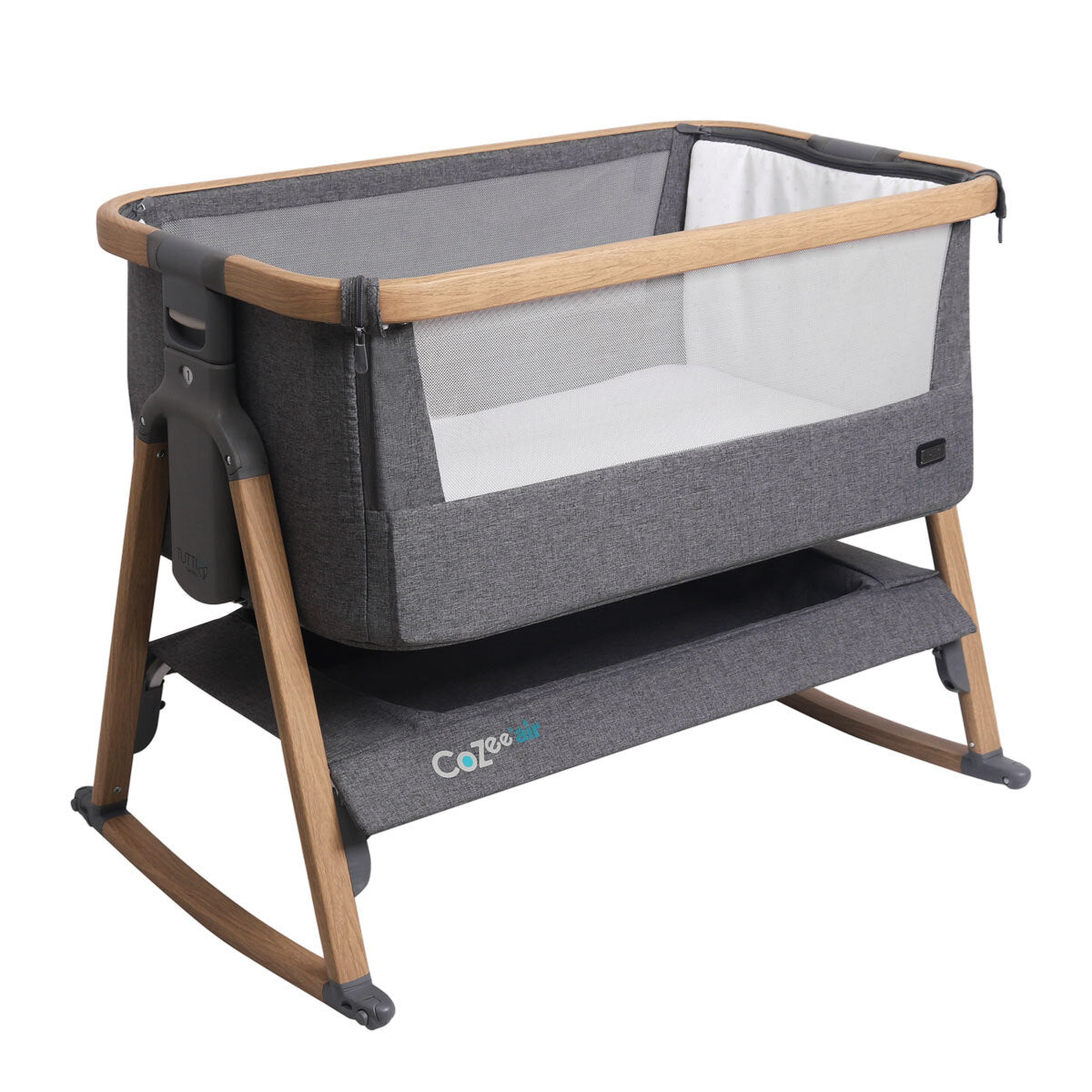 Tutti Bambini CoZee Air Bedside Rocking Crib, Oak & Charcoal GOODS Costco UK