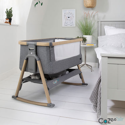 Costco UK Tutti Bambini CoZee Air Bedside Rocking Crib, Oak & Charcoal- Buy online at McGrocer
