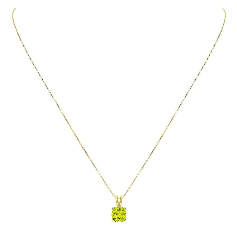 Costco cushion cut peridot pendant 14ct yellow gold (British brand)