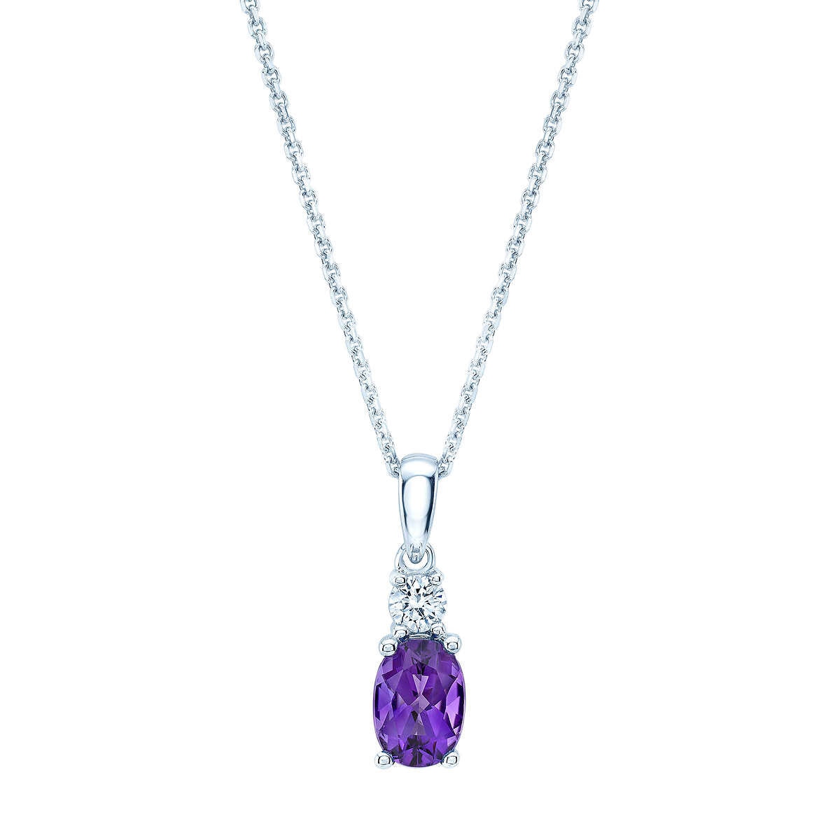 Costco oval cut amethyst and diamond pendant, UK version
