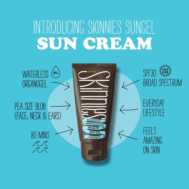 Skinnies SPF 30 Sunscreen Sungel Vegan   100ml GOODS M&S   