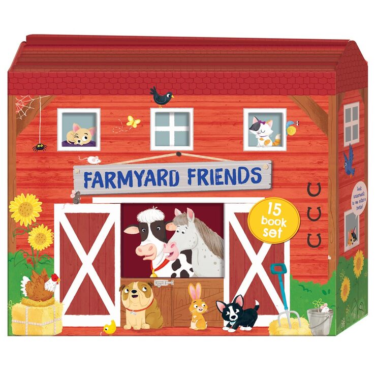 Farmyard House shaped children's book collection 15 books, UK version