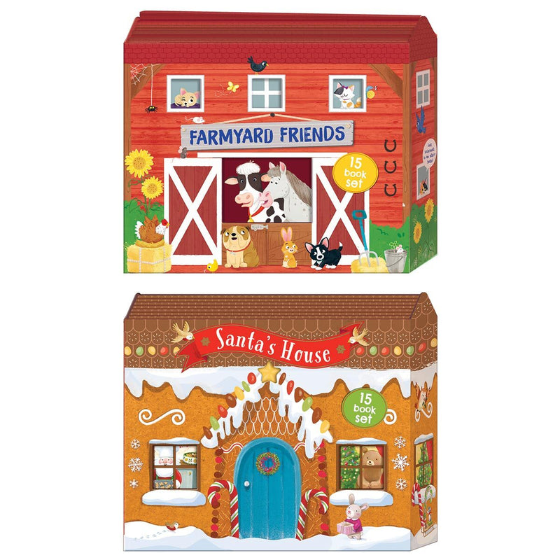 Farmyard House shaped children's book collection 15 books, UK version