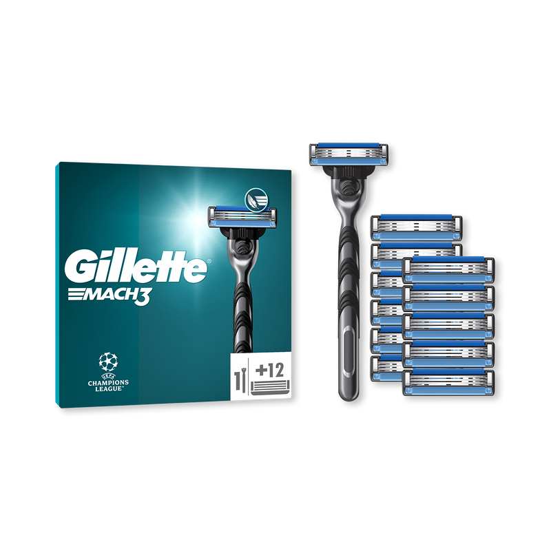 Gillette Mach3 UEFA Champions League razor 12 refills (British brand)