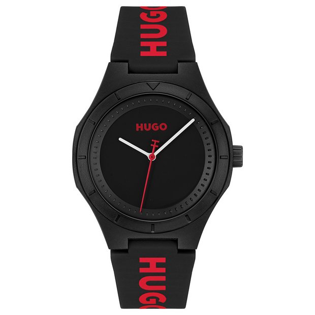 HUGO watch black dial silicone strap 42mm - British product