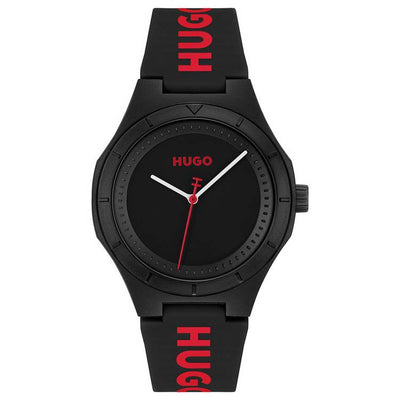 Argos HUGO LIT FOR HIM Men's Black Dial and Black Silicone Strap Watch- Buy online at McGrocer