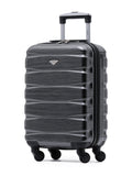 Flight Knight Grey/Black Gloss Hard Shell ABS Easyjet Size Cabin Carry On Case