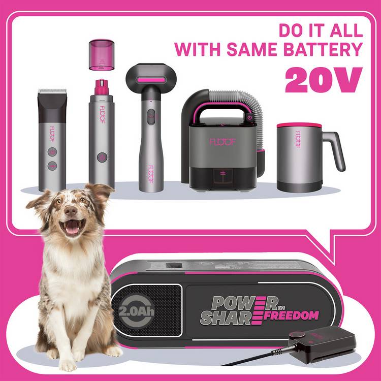 Floof 20V 4-Tool pet grooming combo kit (British brand)