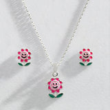 Revere sterling silver daisy earring and necklace set (British brand)