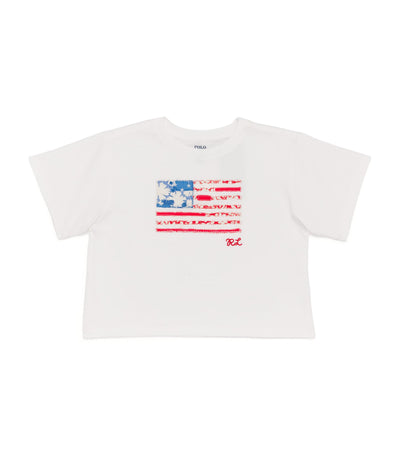T-shirt brodé de drapeau en coton Ralph Lauren Kids Harrods (2-7 ans) - Acheter en ligne sur McGrocer