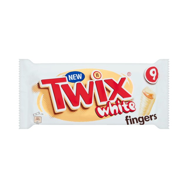 Twix Caramel & White Chocolate Fingers Biscuit Snack Bars Multipack    9 x 20g GOODS M&S   