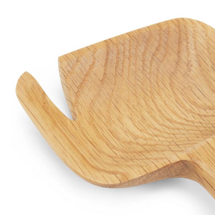 Habitat x Scion oak wood salad servers with yellow handles - British product