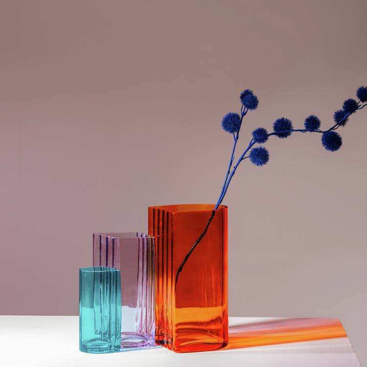 Habitat Wiggle glass vase medium purple, UK version