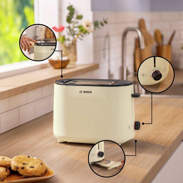 Bosch MyMoment Delight cream 2 slice toaster - British product