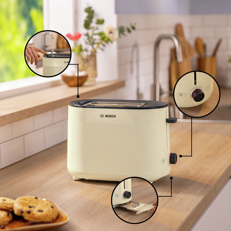 Bosch MyMoment Delight cream 2 slice toaster - British product