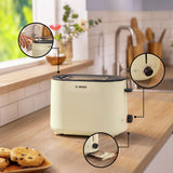 Bosch MyMoment Delight cream 2 slice toaster - British product