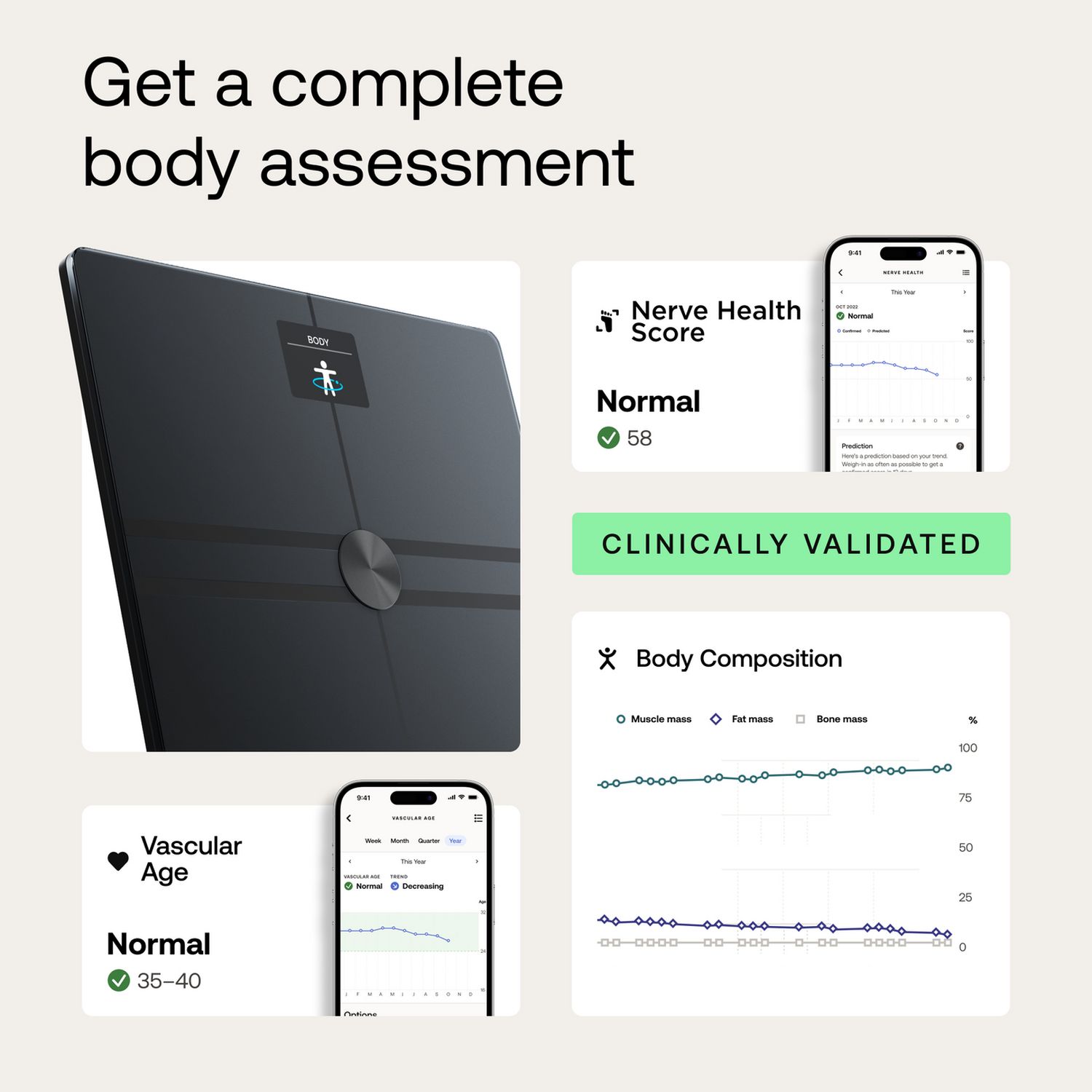 Withings body composition scale black (British brand)