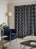 Collection Luxe navy velvet blackout curtains UK version