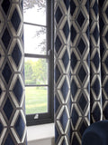 Collection Luxe navy velvet blackout curtains UK version