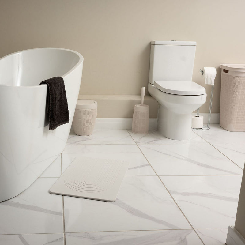 Addis diatomite quick dry bath mat white 60x39cm - British product