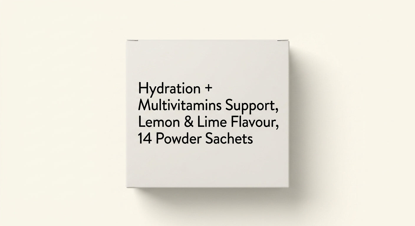 Holland & Barrett hydration supplement lemon lime flavour 14 sachets, UK version