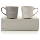 Habitat Amore set of 2 mugs grey white 400ml, UK version