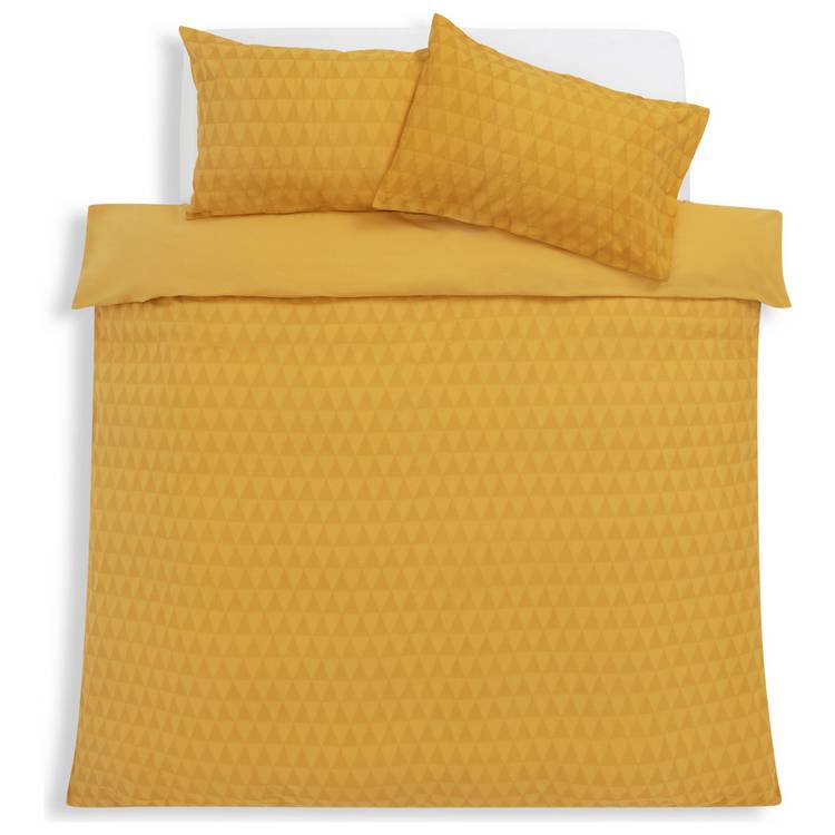 Habitat mustard waffle bedding set double, imported from the UK