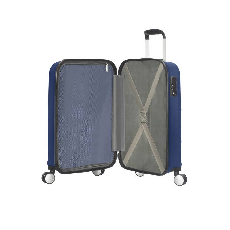 American Tourister Hypercube cabin suitcase navy hard ABS, UK version