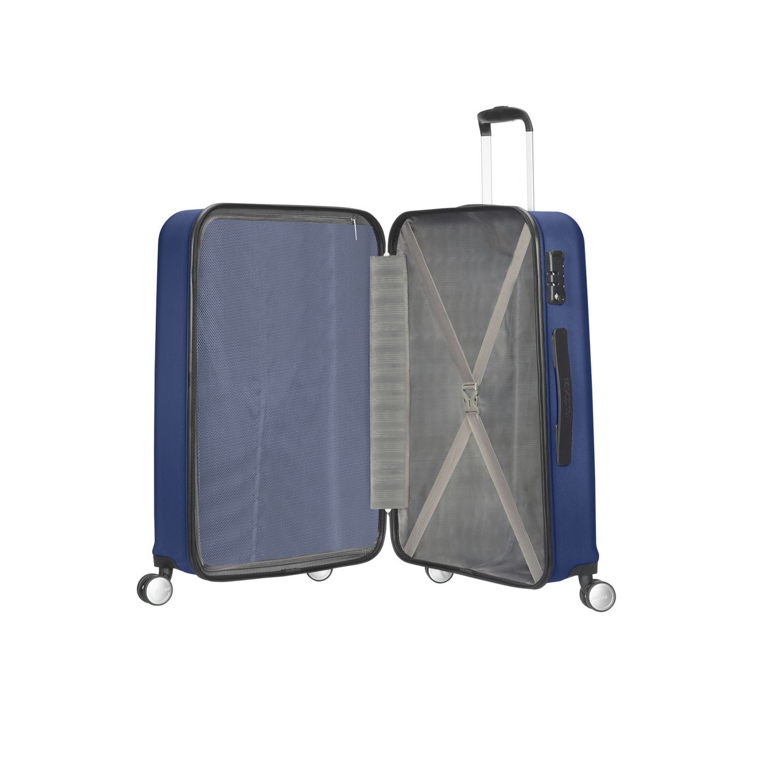 American Tourister Hypercube cabin suitcase navy hard ABS, UK version