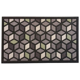 Mighty Mats geometric black cut pile doormat 45x75cm, UK version