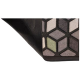 Mighty Mats geometric black cut pile doormat 45x75cm, UK version