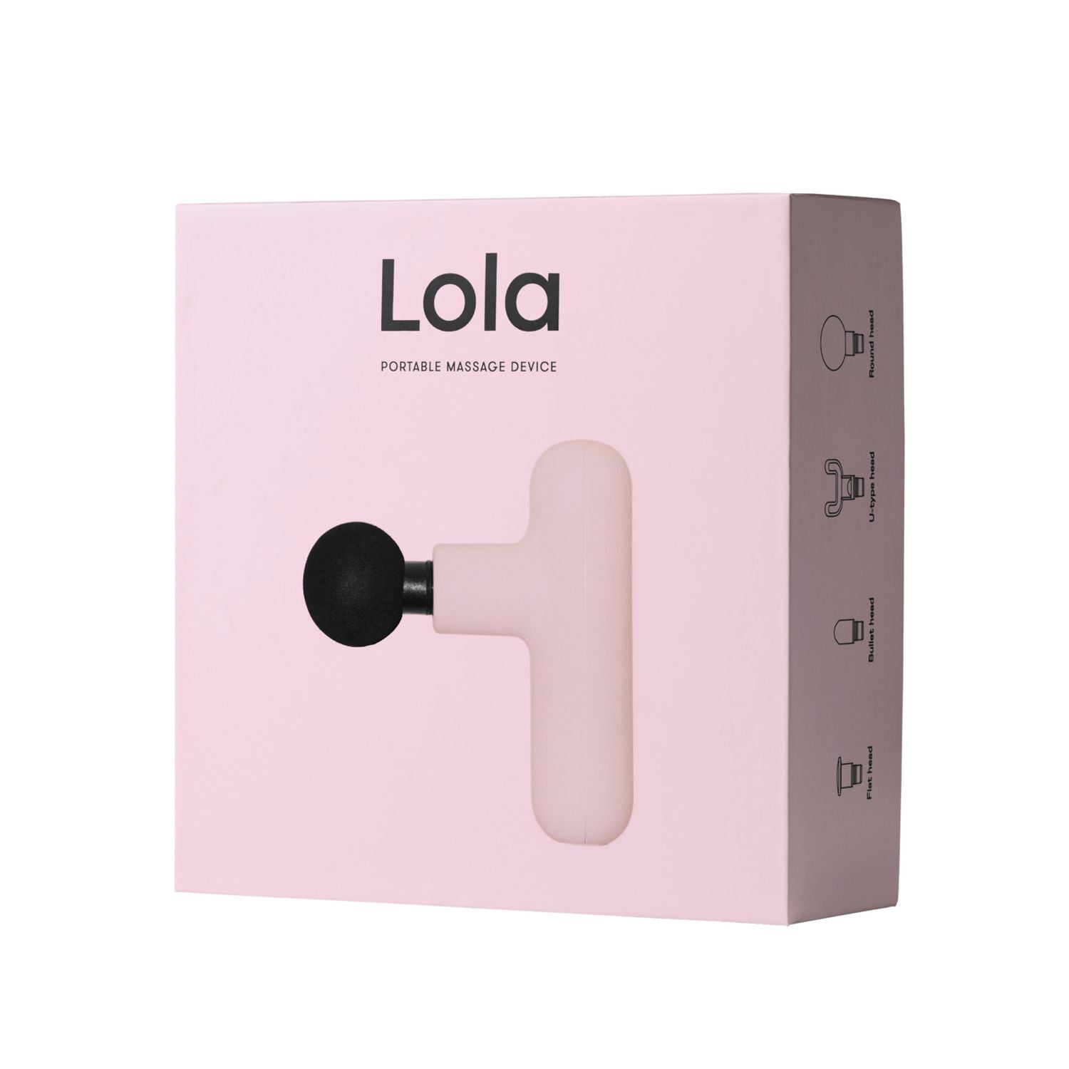 Lola Pink Massage Gun with 4 attachments and rechargeable battery, UK version